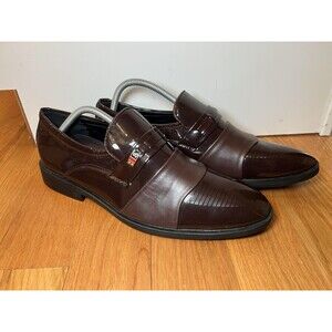 Fashion Shoes Mens Size 12 Brown Monk Strap Slip On Dress Loafers Formal CN9605